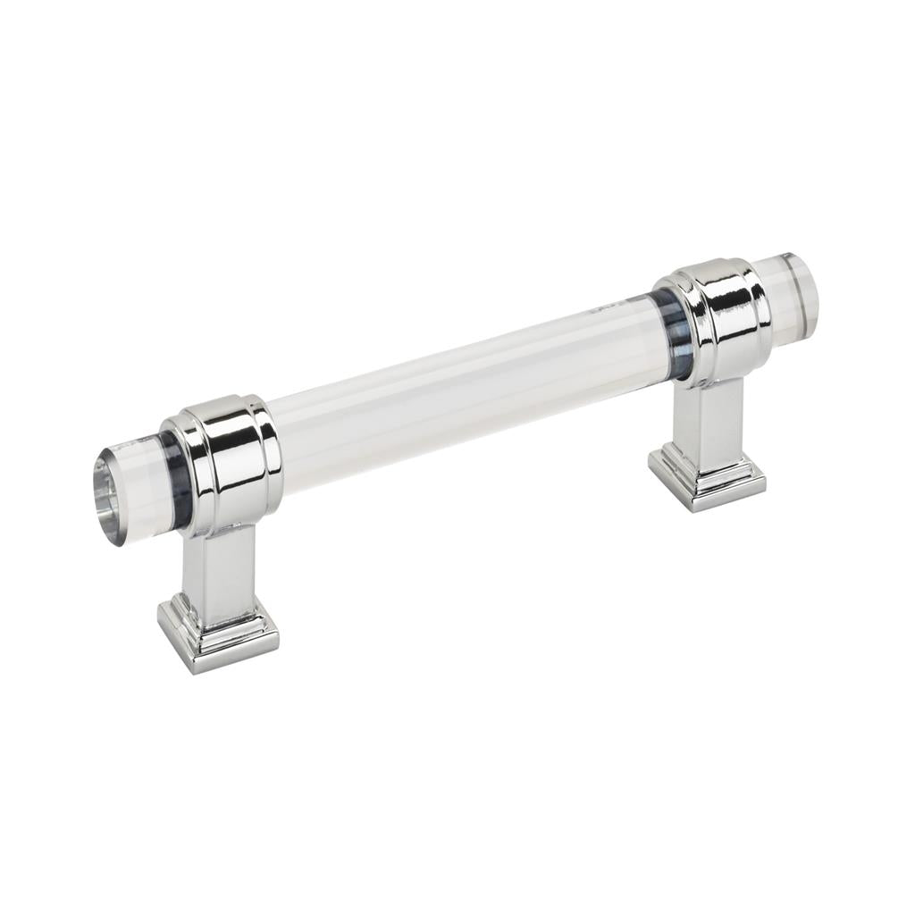 AMEROCK Glacio Glass Handle Cabinet Pull in Clear and Chrome (+5 Sizes)