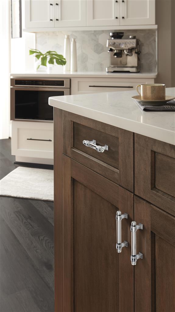 AMEROCK Glacio Glass Handle Cabinet Pull in Clear and Chrome (+5 Sizes)