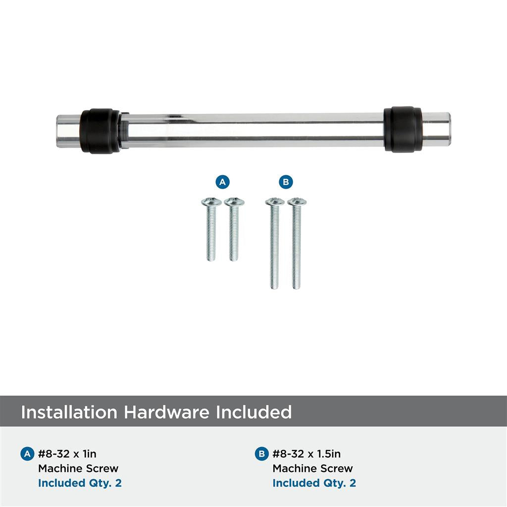 AMEROCK Glacio Glass Handle Cabinet Pull in Clear and Black Bronze (+5 Sizes)