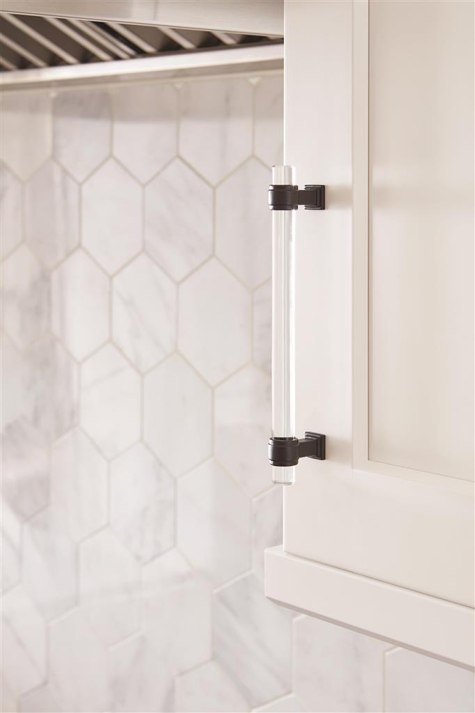 AMEROCK Glacio Glass Handle Cabinet Pull in Clear and Black Bronze (+5 Sizes)