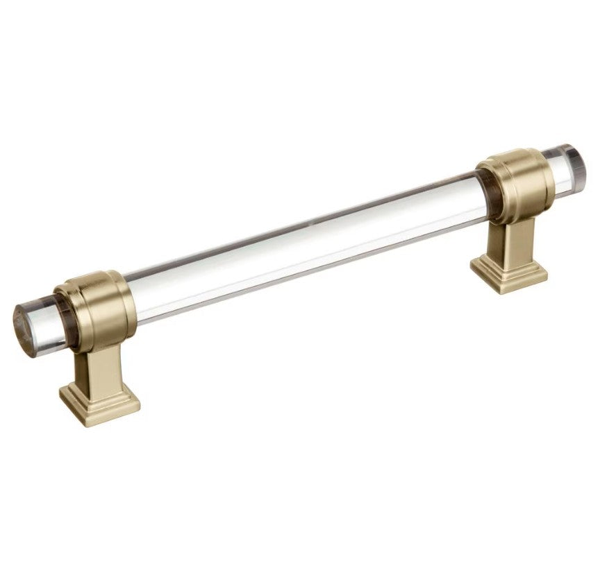 AMEROCK Glacio Glass Handle Cabinet Pull in Clear and Champagne Bronze (+5 Sizes)