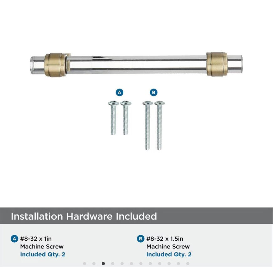 AMEROCK Glacio Glass Handle Cabinet Pull in Clear and Champagne Bronze (+5 Sizes)