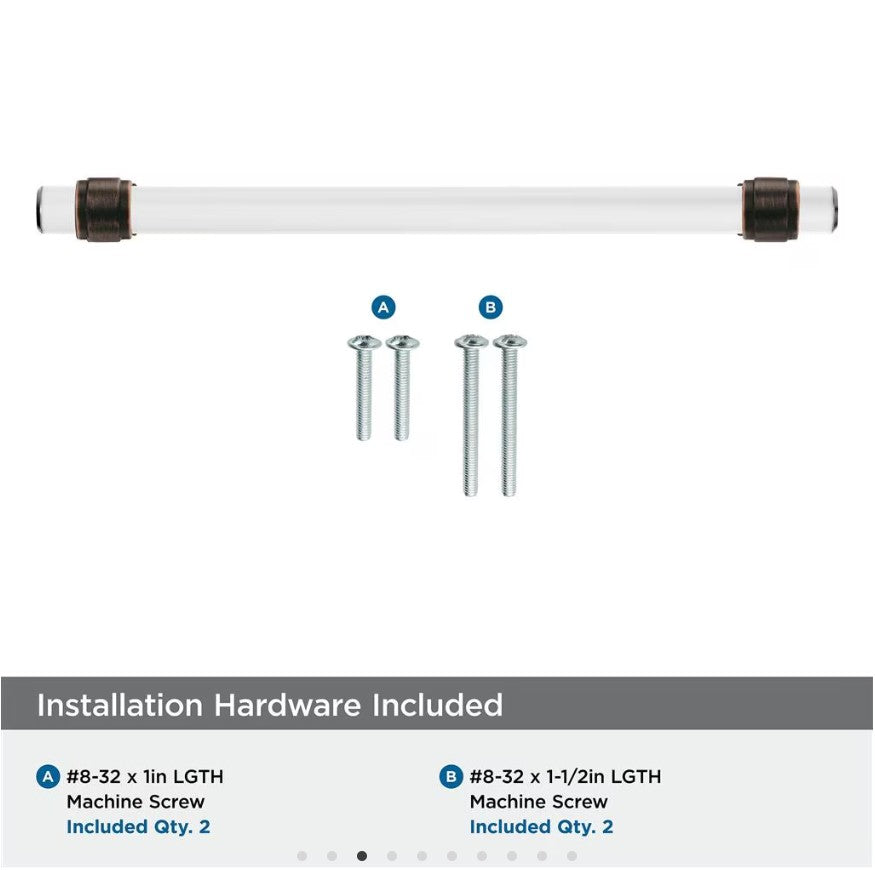 AMEROCK Glacio Glass Handle Cabinet Pull in Clear and Oil Rubbed Bronze (+5 Sizes)