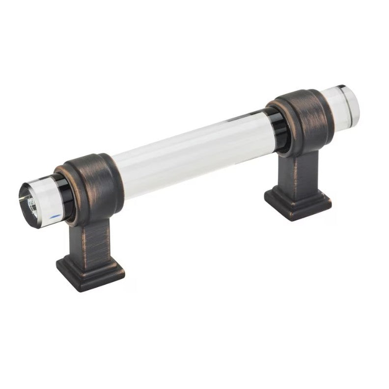 AMEROCK Glacio Glass Handle Cabinet Pull in Clear and Oil Rubbed Bronze (+5 Sizes)
