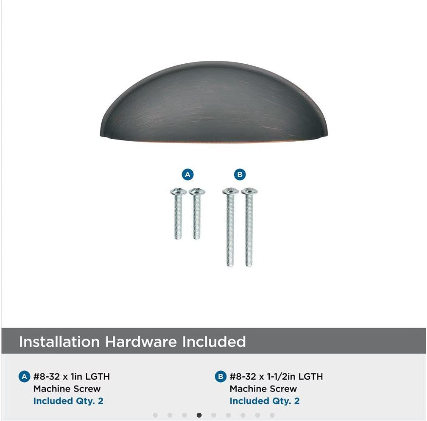 AMEROCK Ravino 3" Centers Cup Pull in Oil Rubbed Bronze