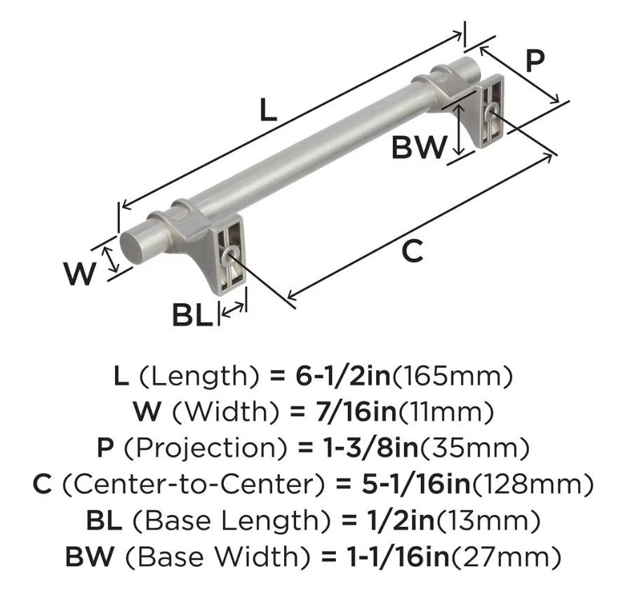 AMEROCK Davenport Handle Pull in Satin Nickel (+8 Sizes)