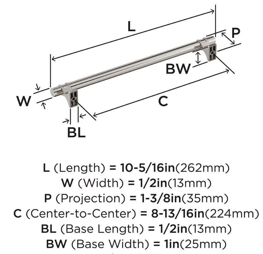 AMEROCK Davenport Handle Pull in Satin Nickel (+8 Sizes)