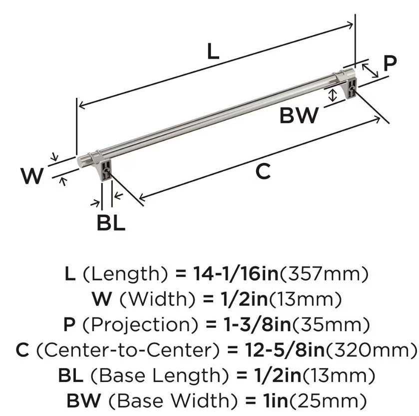 AMEROCK Davenport Handle Pull in Satin Nickel (+8 Sizes)