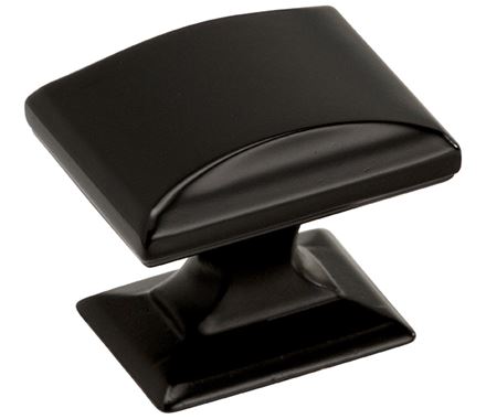 AMEROCK Candler Rectangle Cabinet Knob in Black Bronze (+2 Sizes)