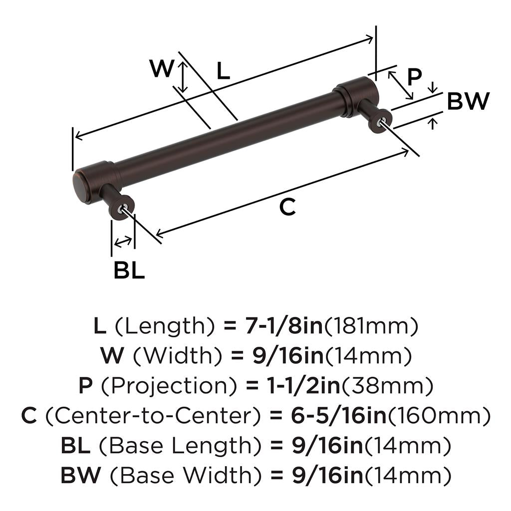 AMEROCK Faircrest Wrapped Bar Handle Pulls in Oil Rubbed Bronze (+8 Sizes)