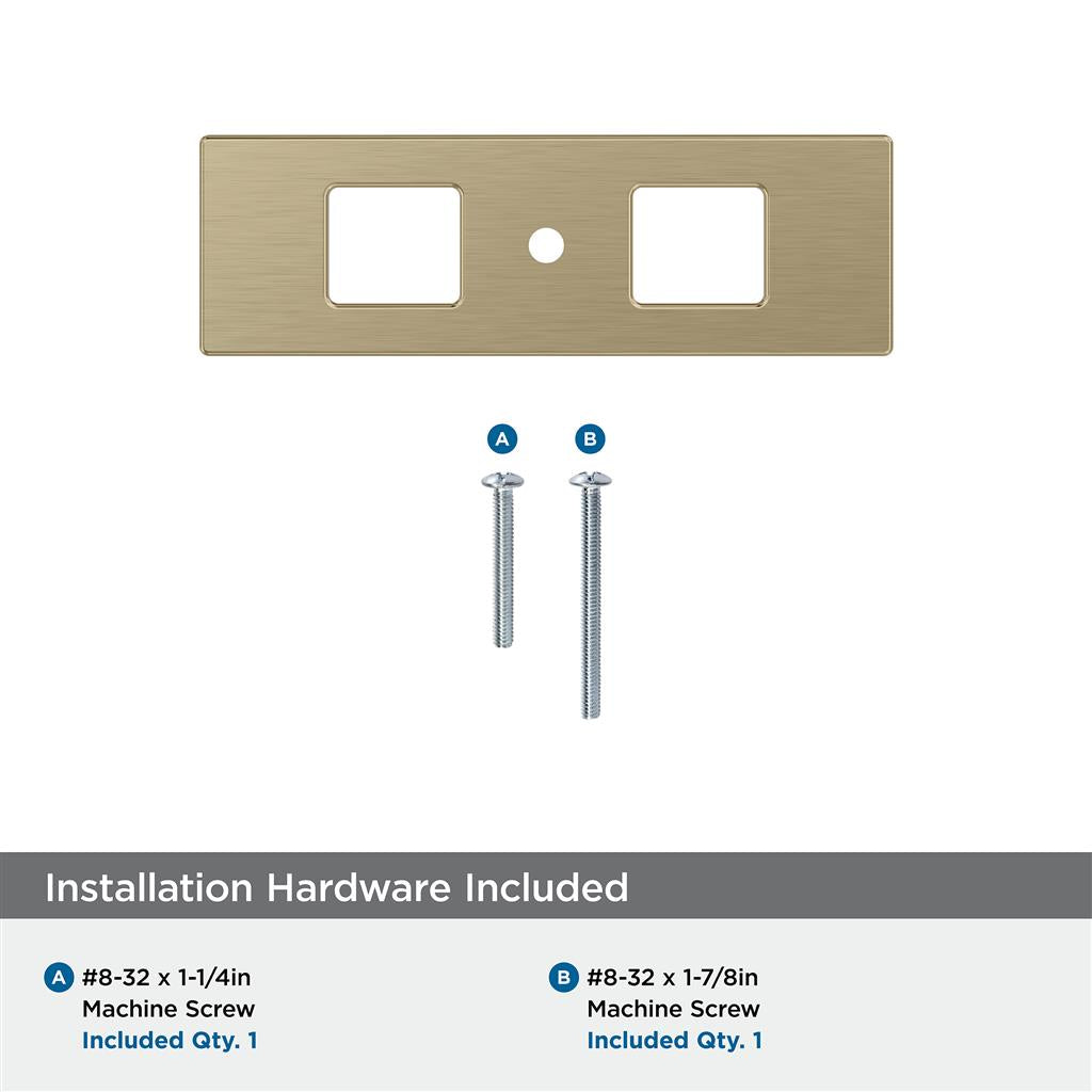AMEROCK Medora 3-11/16" Rectangle Cabinet Knob Backplate in Golden Champagne
