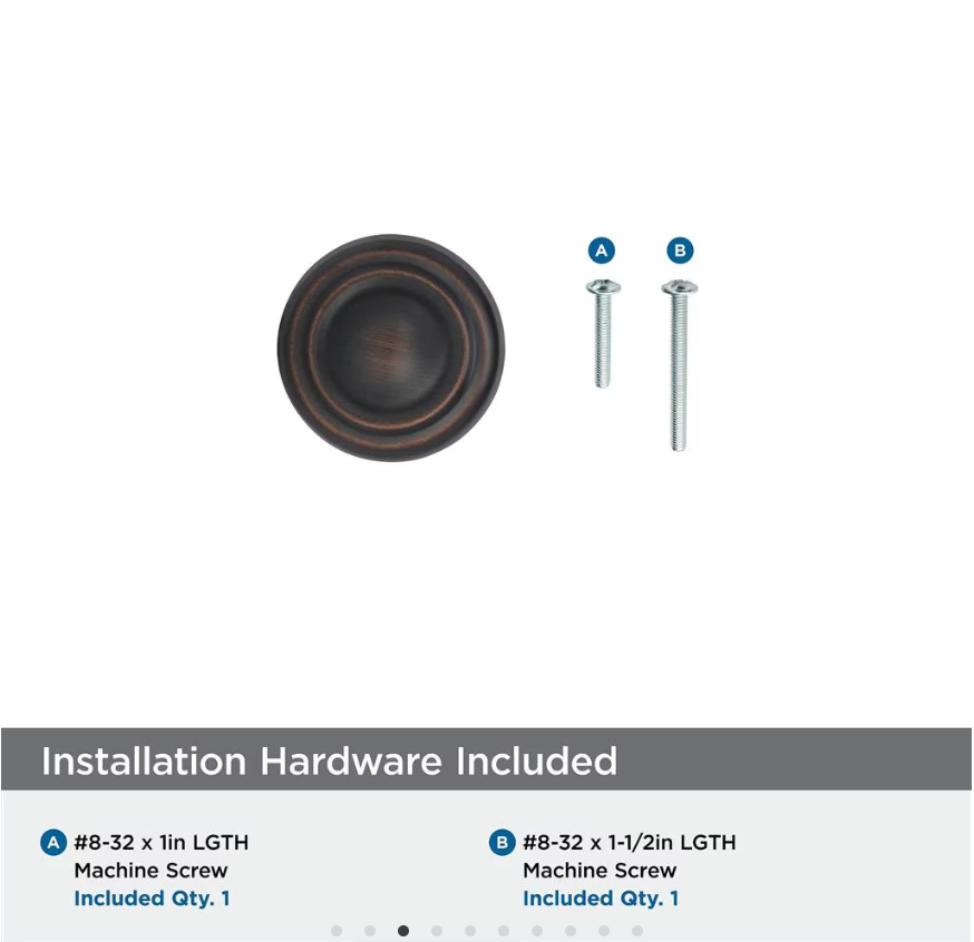 AMEROCK Kane Round Cabinet Knob in Oil Rubbed Bronze (+2 Sizes)