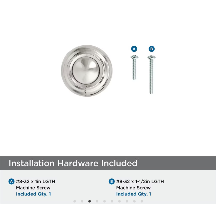 AMEROCK Kane Round Cabinet Knob in Polished Nickel (+2 Sizes)