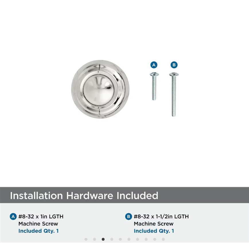 AMEROCK Kane Round Cabinet Knob in Polished Nickel (+2 Sizes)