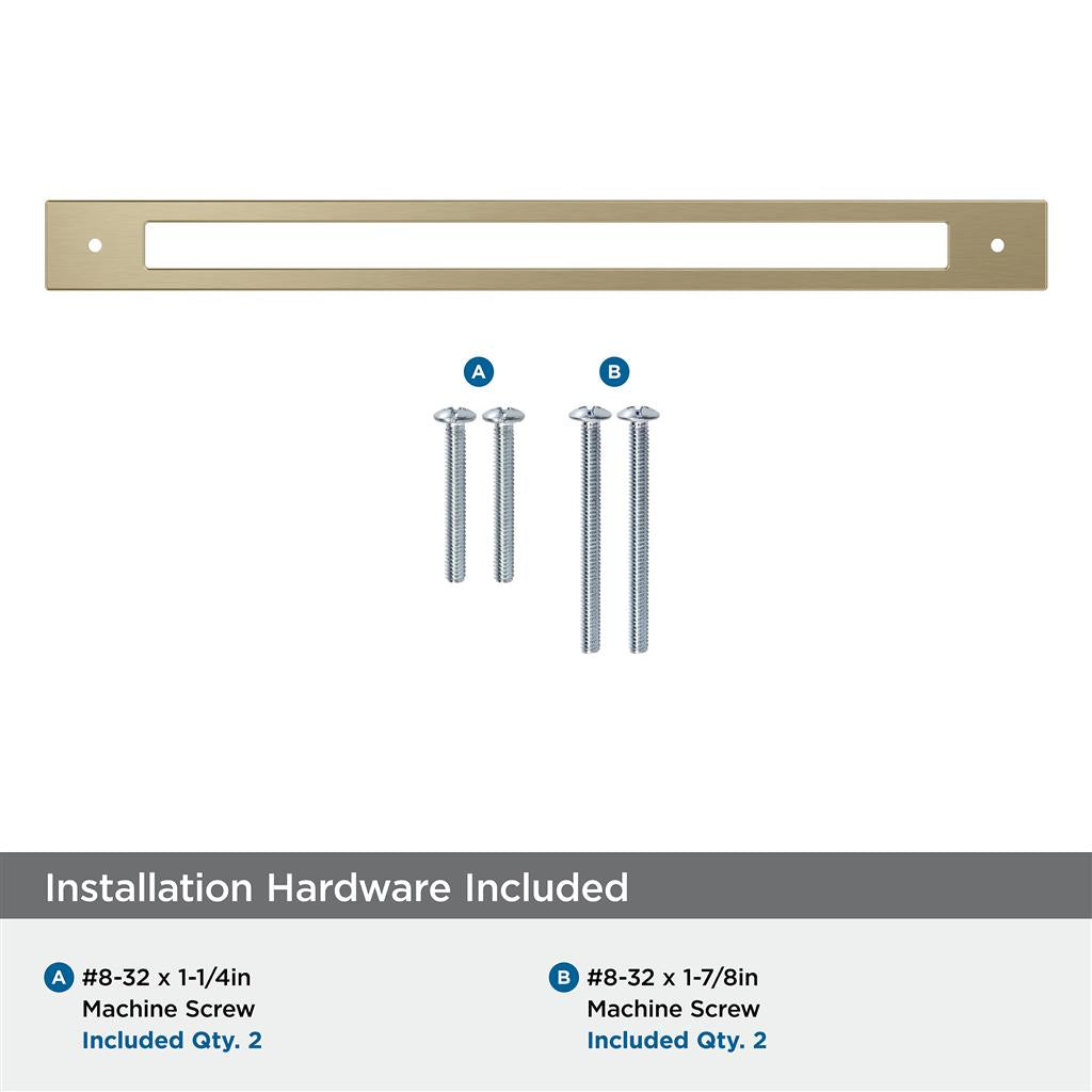 AMEROCK Medora Rectangle Cabinet Handle Backplate in Golden Champagne (+8 Sizes)