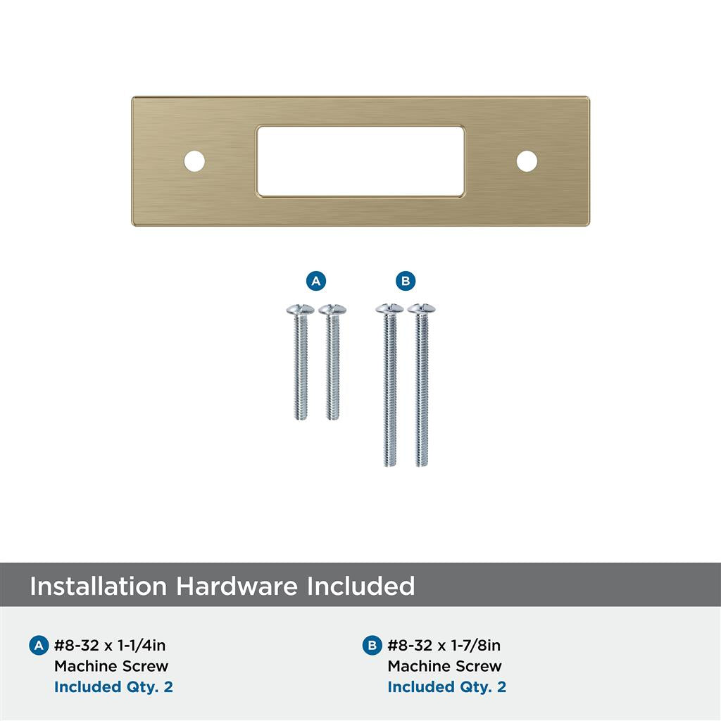 AMEROCK Medora Rectangle Cabinet Handle Backplate in Golden Champagne (+8 Sizes)