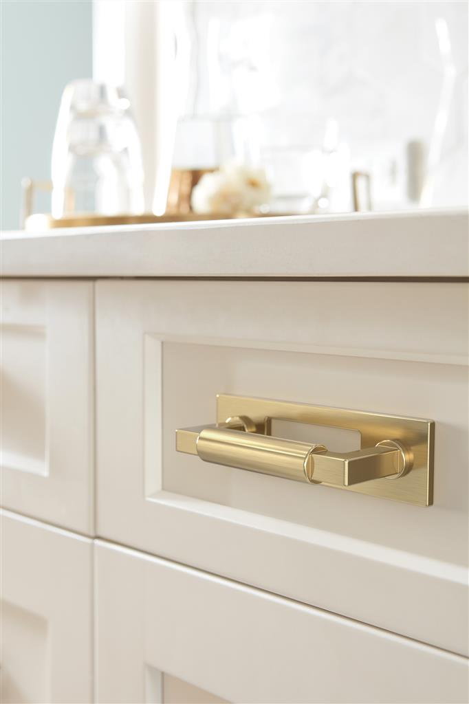 AMEROCK Medora Rectangle Cabinet Handle Backplate in Golden Champagne (+8 Sizes)