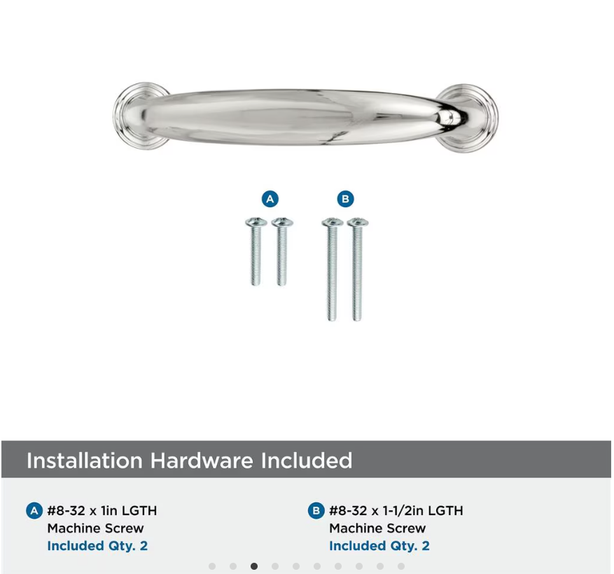 AMEROCK Kane Handle Pulls in Polished Nickel (+8 Sizes)