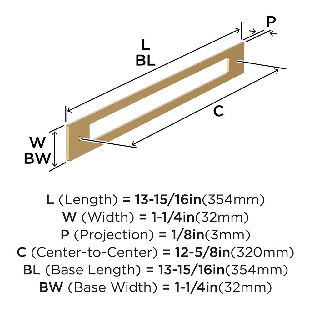 AMEROCK Medora Rectangle Cabinet Handle Backplate in Champagne Bronze (+8 Sizes)