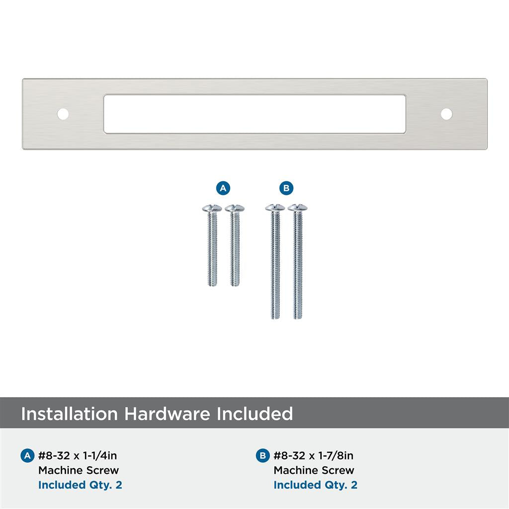 AMEROCK Medora Rectangle Cabinet Handle Backplate in Satin Nickel (+8 Sizes)