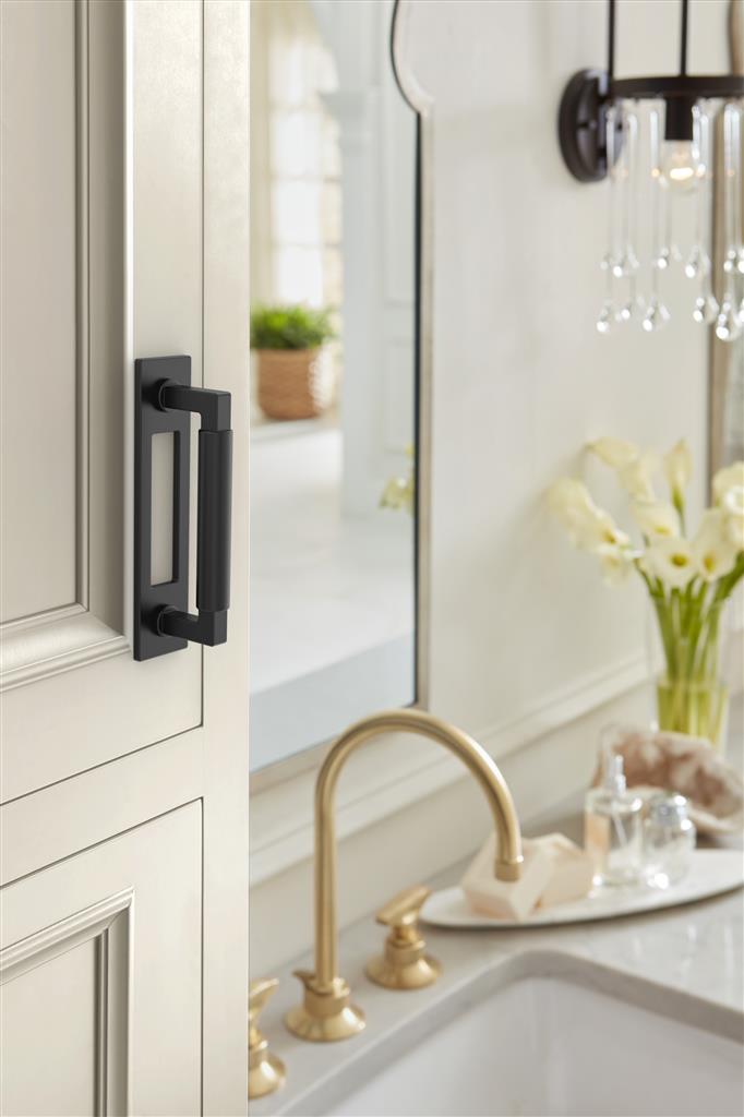 AMEROCK Medora Rectangle Cabinet Handle Backplate in Flat Black (+8 Sizes)