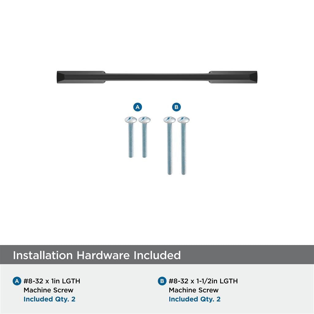 AMEROCK Angle Cabinet Handle Pull in Matte Black (+6 Sizes)