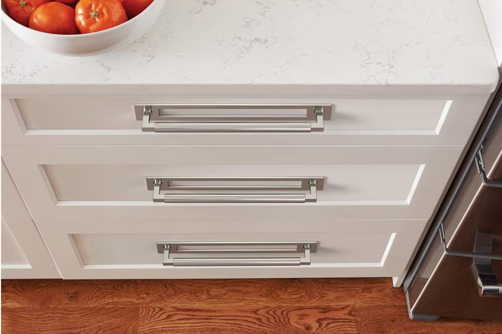 AMEROCK Medora Rectangle Cabinet Handle Backplate in Polished Nickel (+8 Sizes)
