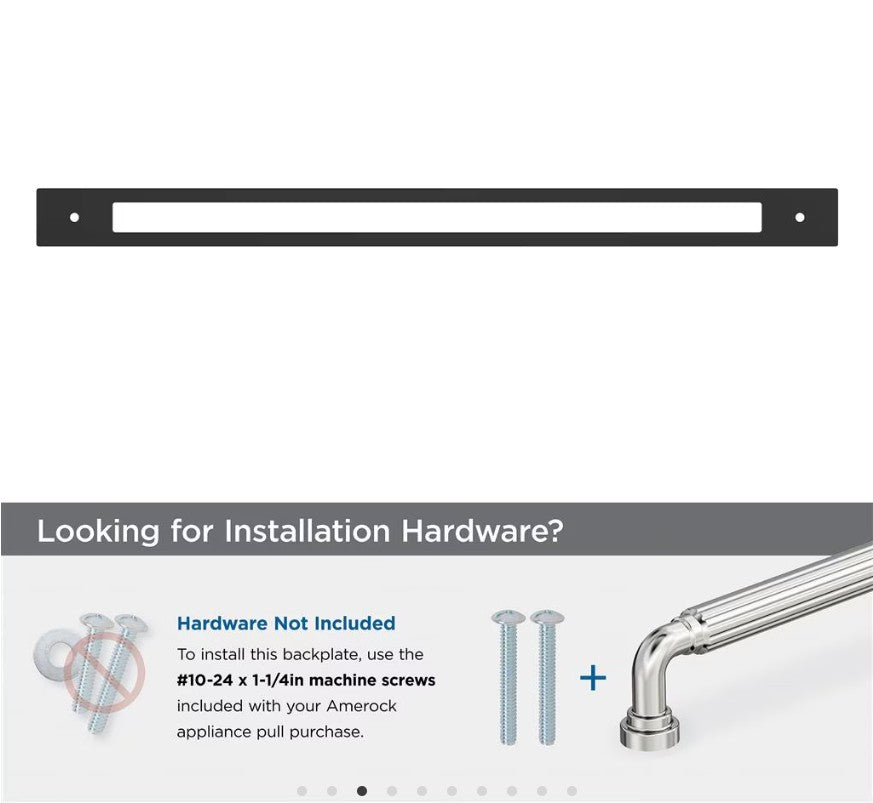 AMEROCK Medora Rectangle Appliance Pull Backplate in Matte Black (+2 Sizes)