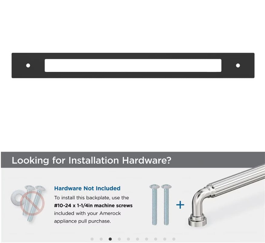 AMEROCK Medora Rectangle Appliance Pull Backplate in Matte Black (+2 Sizes)