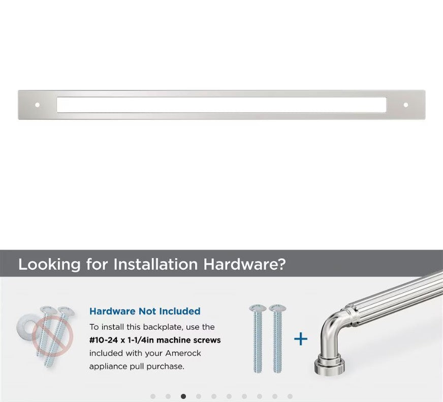 AMEROCK Medora Rectangle Appliance Pull Backplate in Polished Nickel (+2 Sizes)