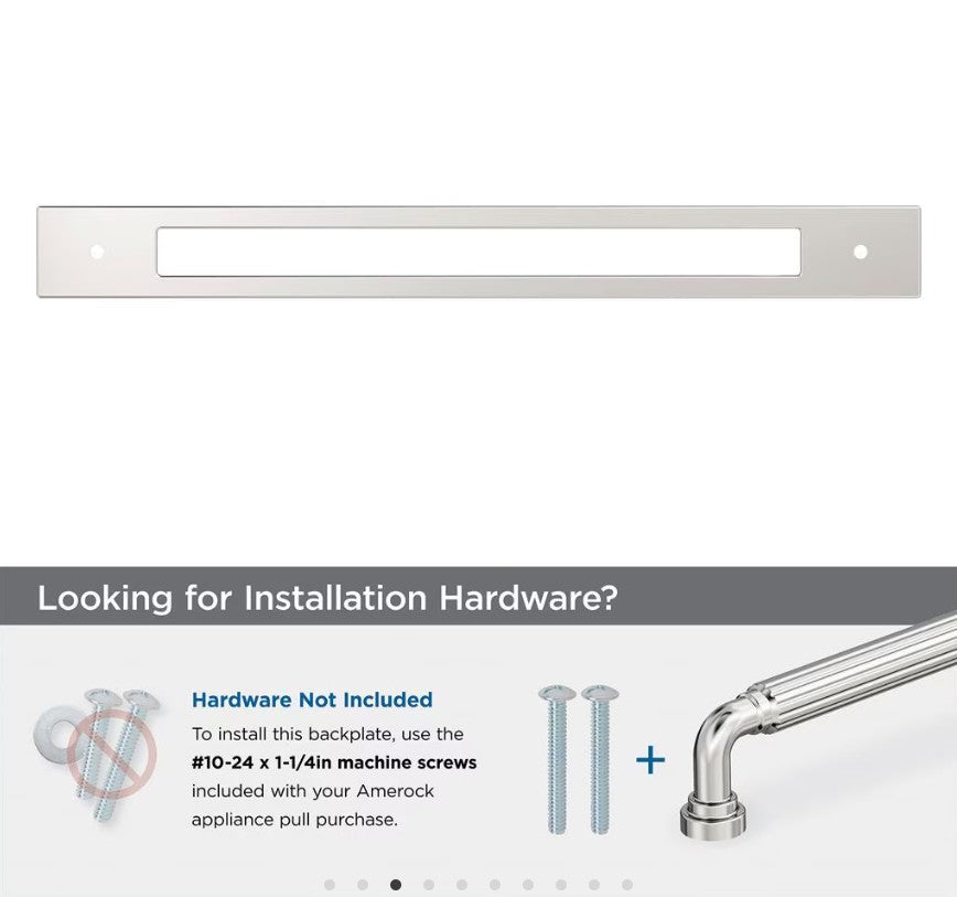AMEROCK Medora Rectangle Appliance Pull Backplate in Polished Nickel (+2 Sizes)