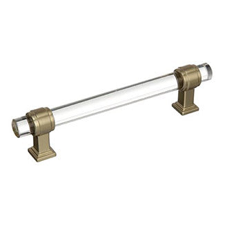 AMEROCK Glacio Glass Handle Cabinet Pull in Clear and Golden Champagne (+5 Sizes)