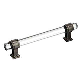AMEROCK Glacio Glass Handle Cabinet Pull in Clear and Gunmetal (+5 Sizes)
