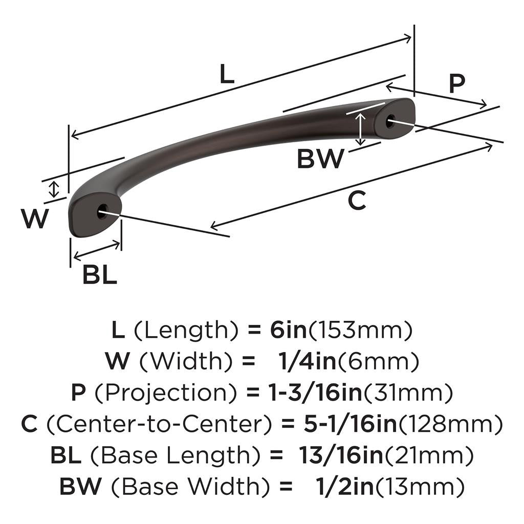 Amerock Vaile Handle Pull in Oil Rubbed Bronze 128mm