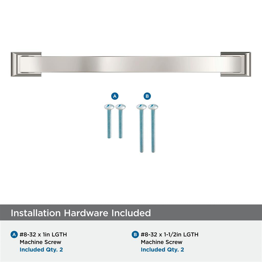 AMEROCK Candler Handle Cabinet Pull in Polished Nickel (+8 Sizes)