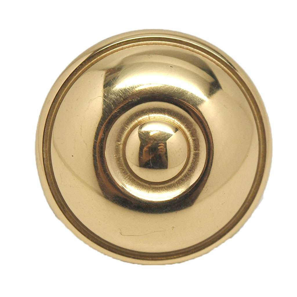AMEROCK 1-1/4" Diameter Ring Cabinet Knob in Bright Brass B119-B-3 Top View