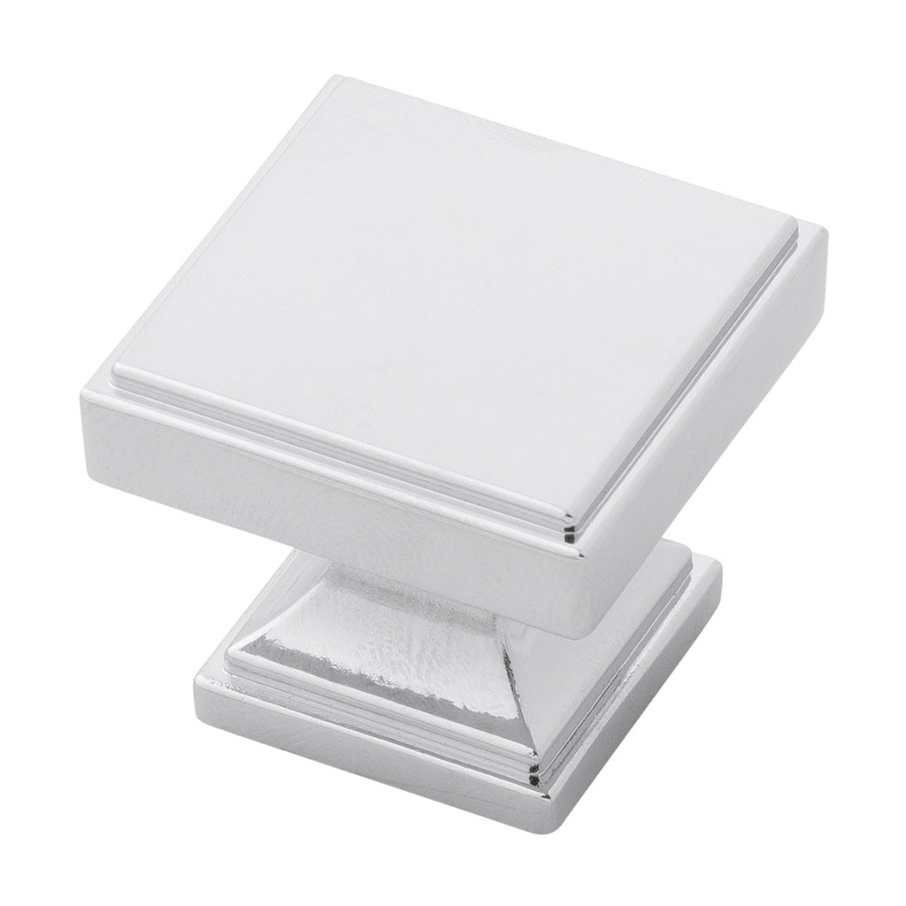 BELWITH KEELER Brownstone Square Cabinet Knob in Chrome (+2 Sizes)