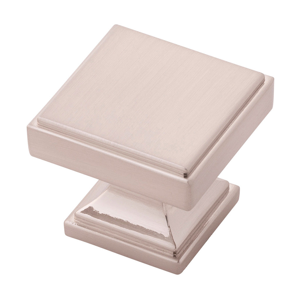 BELWITH KEELER Brownstone Square Cabinet Knob in Satin Nickel (+2 Sizes)