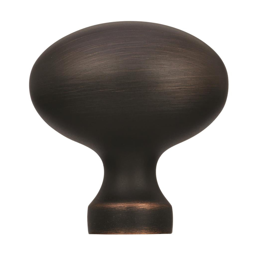 Oil Rubbed Bronze Oval Cabinet Knob from Amerock's Vaile Collection BP53014ORB Side View