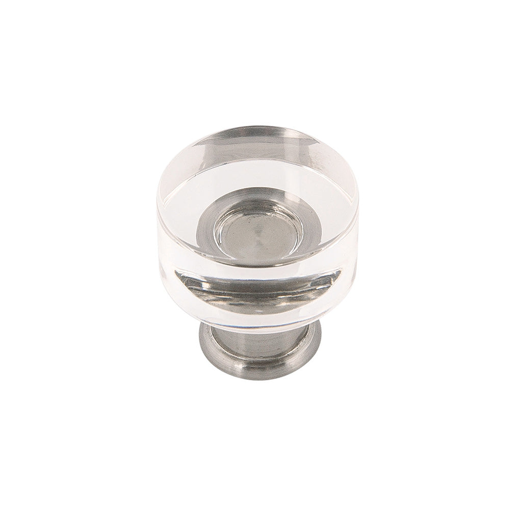 HICKORY Midway Round Cabinet Knob in Satin Nickel and Clear (+2 Sizes)
