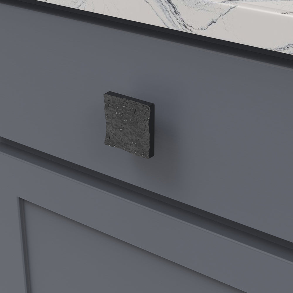 BELWITH KEELER Sandrine Square Cabinet Knob in Black Mist