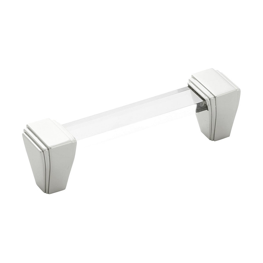 BELWITH KEELER Belleclaire Cabinet Handle Pull in Polished Nickel and Clear (+3 Sizes)