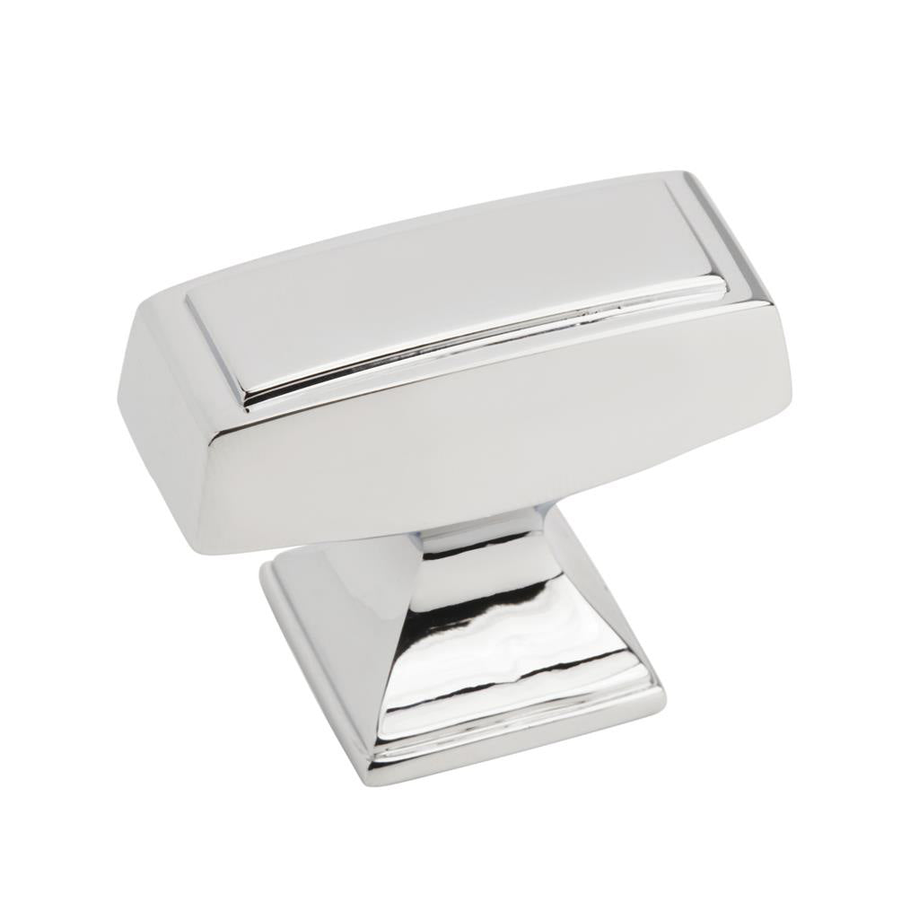 AMEROCK Mulholland Rectangle Cabinet Knob in Polished Chrome (+2 Sizes)