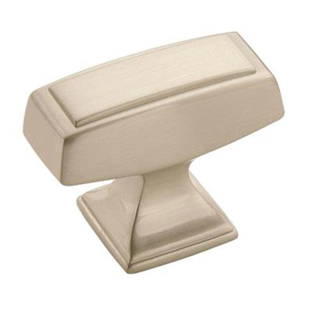 AMEROCK Mulholland Rectangle Cabinet Knob in Satin Nickel (+2 Sizes)