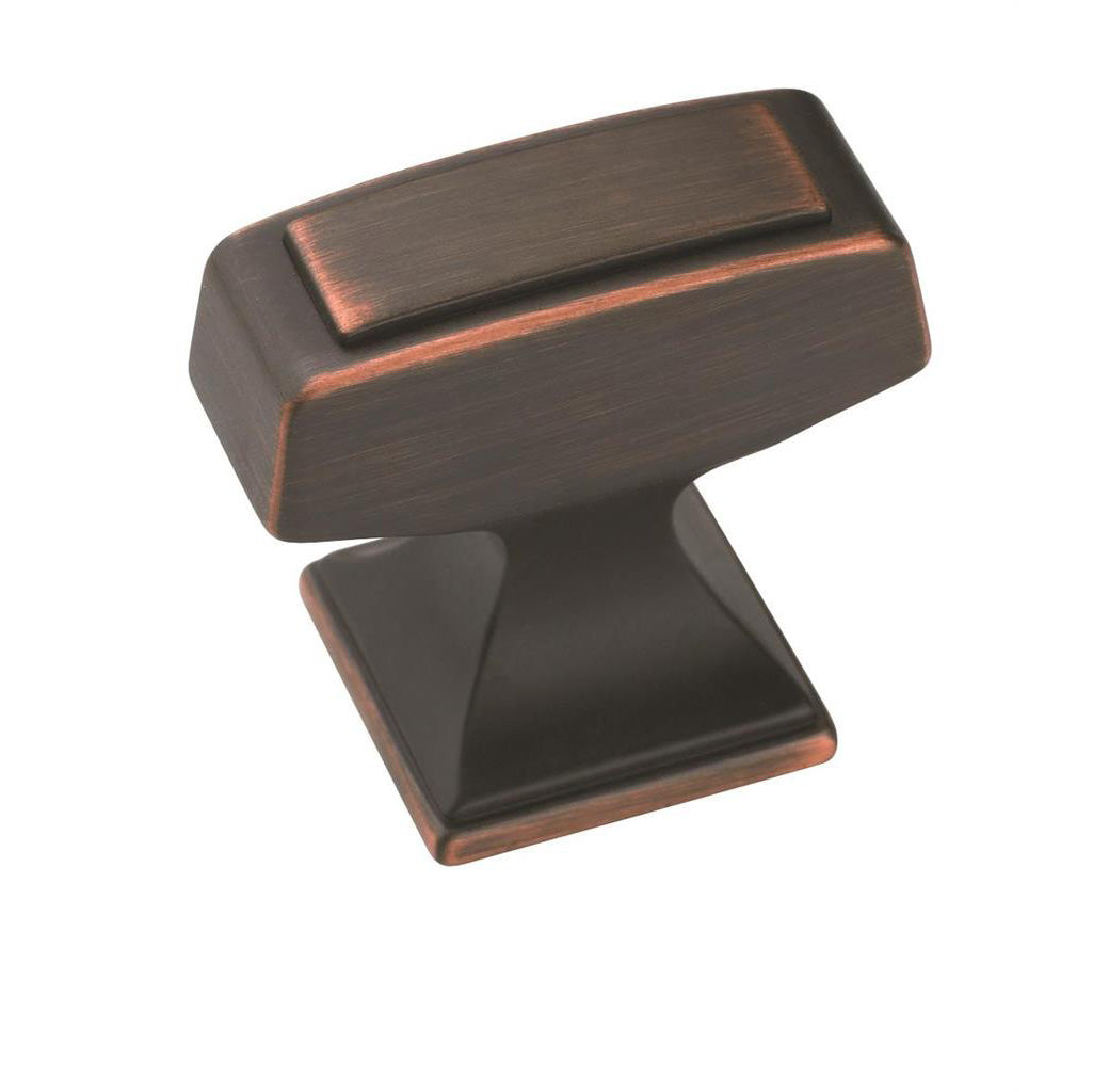 AMEROCK Mulholland Rectangle Cabinet Knob in Oil Rubbed Bronze (+2 Sizes)