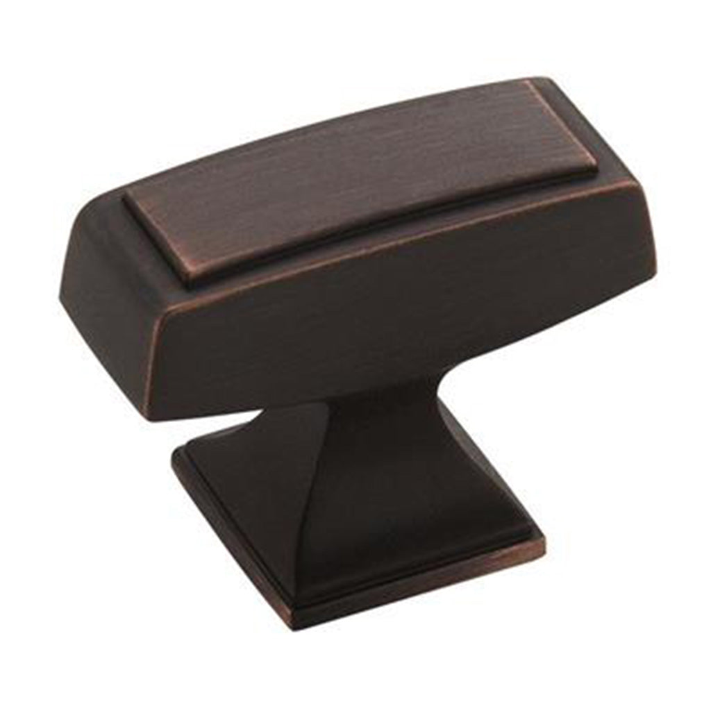 AMEROCK Mulholland Rectangle Cabinet Knob in Oil Rubbed Bronze (+2 Sizes)