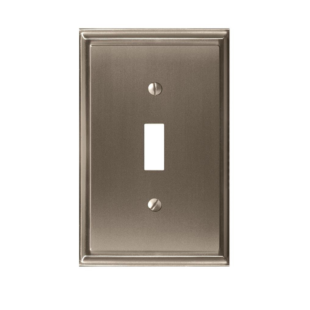 AMEROCK Mulholland Toggle Switch Wall Plate in Satin Nickel (+3 Styles)