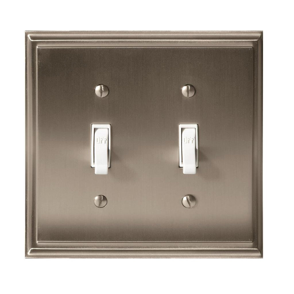 AMEROCK Mulholland Toggle Switch Wall Plate in Satin Nickel (+3 Styles)