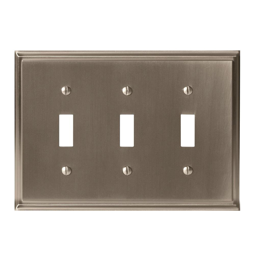 AMEROCK Mulholland Toggle Switch Wall Plate in Satin Nickel (+3 Styles)