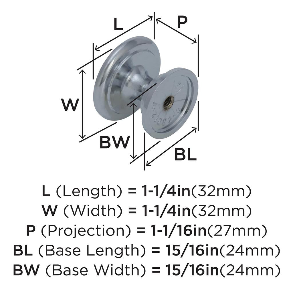 AMEROCK Ravino 1-1/4" Diameter Cabinet Knob in Polished Chrome